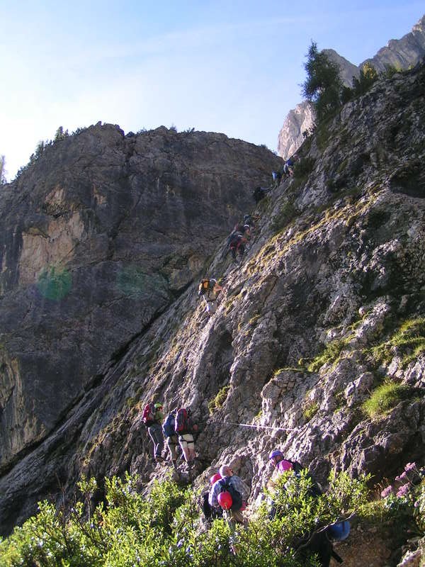 Einstieg zum Pisciadu-Klettersteig