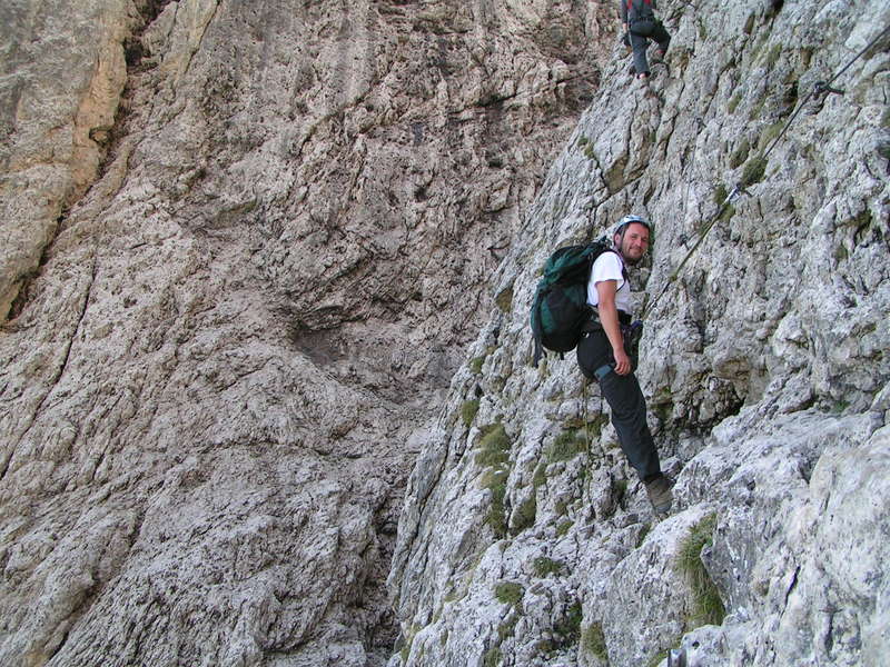 Uwe im Pisciadu-Klettersteig